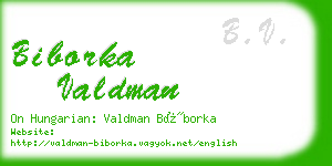 biborka valdman business card